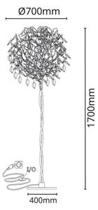 Lampadar de cristal 5xG9/40W/230V auriu