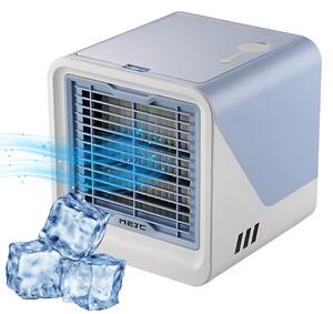 Ventilator Portabil Mini cu Răcire prin Apă, Umidificator și Conexiune USB, Albastru