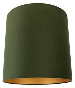 Abajur din catifea verde 40/40/40 cu interior auriu