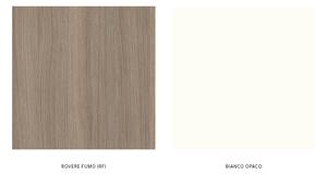Set lemn masiv Mobilier Baie Suspendat Orchid Lavoar Dublu - bianco opaco & rovere fumo