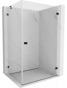 Mexen Lunar-B cabină de duș cu balamale pe partea dreaptă 85 x 80 cm, sticlă transparentă, negru mat, 832-085-080-70-00-P