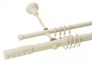 Galerie dubla Allure alb antichizat 25mm/16mm