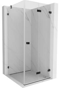 Mexen Lunar-F, duș rabatabil dreapta 90 x 90 cm, sticlă transparentă de 8 mm, profil negru, 836-090-090-70-00-P