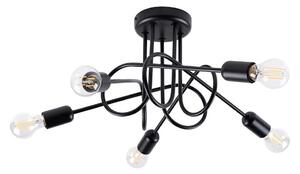 Lustră pe tijă Sollux SL.1435 LOOP 5xE27/15W/230V negru