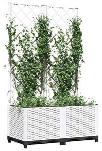 Jardinieră de grădină cu spalier, alb, 80x40x136 cm, PP