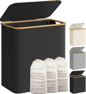 Cos de rufe Negru Songmics 60x38.5x70.5 cm