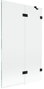 Mexen Lunar, paravan de cadă cu 2 aripi, dreapta, 110 x 150 cm, sticlă transparentă, negru mat, 897-110-100-70-00-P