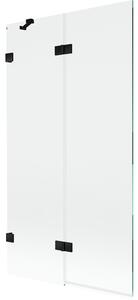 Mexen Lunar, paravan de cadă cu 2 aripi stânga 100 x 150 cm, sticlă transparentă, negru mat, 897-100-100-70-00-L