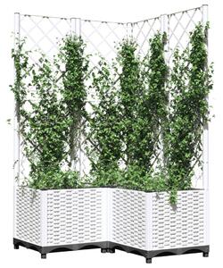 Jardinieră de grădină cu spalier, alb, 80x80x136 cm, PP