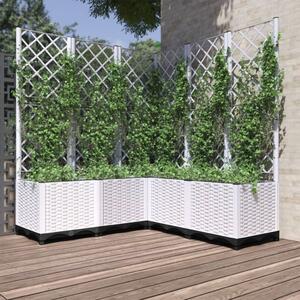 Jardinieră de grădină cu spalier, alb, 120x120x136 cm PP