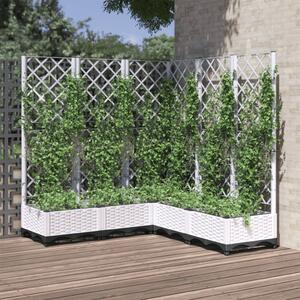 Jardinieră de grădină cu spalier, alb, 120x120x121,5 cm, PP