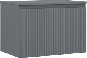 Mexen Rivel, mobilier de baie 70 cm cu blat, 1 sertar, canelat, grafit mat, 91A20-07047-1-BFC66