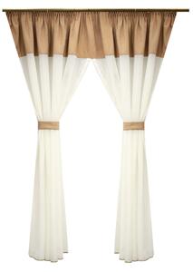 Perdea Velaria voal ivoire cu banda bej, 330x190 cm