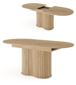 Masă ovală extensibilă cu riflaje Lovi, stejar cremona (180-220 cm)