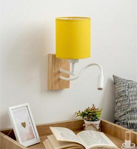 Brilagi - Lampă LED de perete NUBILA WOOD 1xE27/25W/230V + LED/3W stejar/alb/galben