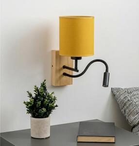 Brilagi - Lampă de perete LED NUBILA WOOD 1xE27/25W/230V + LED/3W stejar/negru/galben
