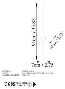 Aplică LED de perete SWORD, 13W/230V, 3000K, auriu mat