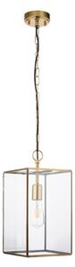 Endon 119141 - Lustru suspendat cu lanț HAMMOND 1xE27/10W/230V 21,5x21,5 cm alamă