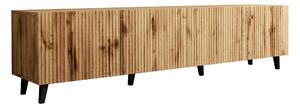 Comodă TV Comes I, Negru, Stejar Wotan, MDF, PAL laminat, 53x201x42cm, 50.5 kg