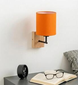 Brilagi - Lampă de perete NUBILA WOOD 1xE27/25W/230V stejar/negru/portocaliu