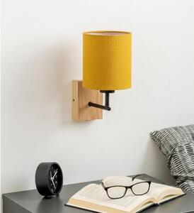 Brilagi - Aplica de perete NUBILA WOOD 1xE27/25W/230V stejar/negru/galben