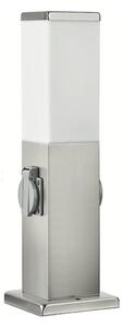 Brilagi - Lampă de exterior cu 2 prize Schuko NOVA, 1xE27/15W/230V, 40 cm, IP44, crom