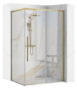Rea Solar Brush Gold cabină de duș 90x90 cm pătrat auriu periat/sticlă transparentă REA-K9500