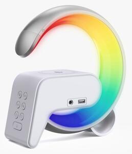 Lampă LED RGB dimabilă cu ceas deșteptător și încărcare Qi Immax 08987L 30W/230V argintiu