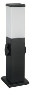 Brilagi - Lampă de exterior cu 2 prize SCHUKO NOVA 1xE27/15W/230V 40 cm IP44 neagră
