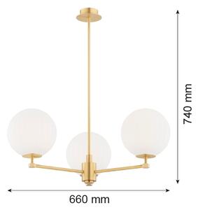 Lustră pe tijă Argon 6307 PALOMA 3xE14/7W/230V auriu/alb