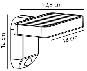 Nordlux - Lampă solară LED de perete cu senzor RICA LED/5W/3,7V IP44