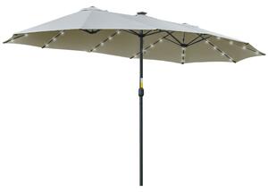 Outsunny Ombrellone da Giardino 4.5m con 48 LED a Energia Solare e Manovella | Aosom Romania