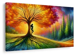 Tablou siluetă misterioasă lângă arborele vieții