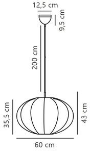 Lustră pe cablu Nordlux AERON 1xE27/40W/230V d. 60 cm