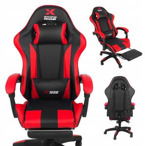 Scaun de gaming Xgaming cu suport pentru picioare - negru și roșu