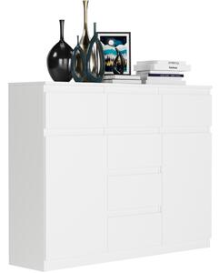 Comoda de design S-62D cu linii curate - diverse finisaje colorate Alb