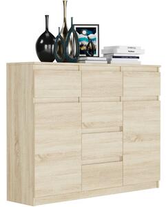 Comoda de design S-62D cu linii curate - diverse finisaje colorate sonoma