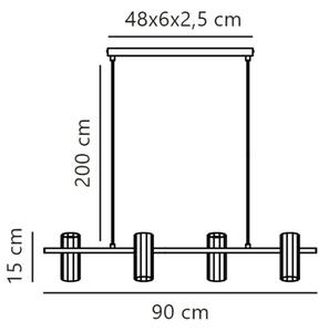Lustră pe cablu Nordlux ALANIS 4xGU10/15W/230V negru