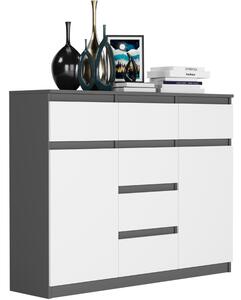 Comoda de design S-62D cu linii curate - diverse finisaje colorate antracit mix alb