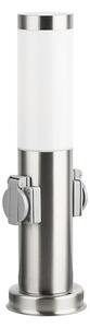 Brilagi - Lampă de exterior NOVA cu 2 prize SCHUKO 1xE27/15W/230V 40 cm IP44 crom