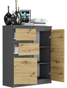 Comodă modernă fără mânere S-2 - diverse opțiuni de culoare antracit mix artisan