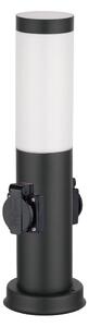Brilagi - Lampă de exterior NOVA cu 2 prize SCHUKO, 1x E27, 15W, 230V, 40 cm, IP44, negru