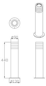 Lampă de exterior RINO 1xE27/12W/230V IP54 44 cm negru