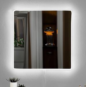 Oglindă LED de perete cu retroiluminare SQUARE 50x50 cm alb