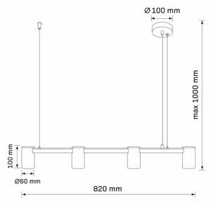 Lustră pe cablu MARIBEL 4xGU10/10W/230V negru