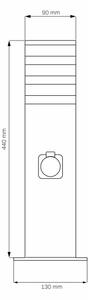 Lampă de exterior TEKSAS cu dulie 1xE27/20W/230V 44 cm IP44 antracit