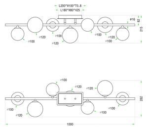 Lustră LED aplicată Wofi 7014-705W VILLA 7xG9/3W/230V negru