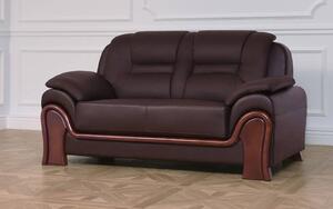 Canapea lemn masiv de birou Toronto 2 locuri Personalizabila, 162 × 90 × 88 cm - Maro