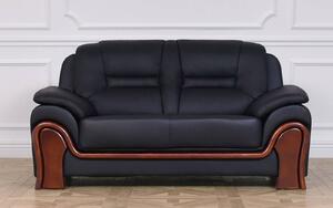 Canapea lemn masiv de birou Toronto 2 locuri Personalizabila, 162 × 90 × 88 cm - Negru