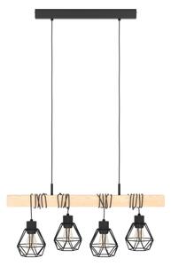 Eglo 44075 - Lustră suspendată pe cablu TOWNSHEND 4xE27/60W/230V
